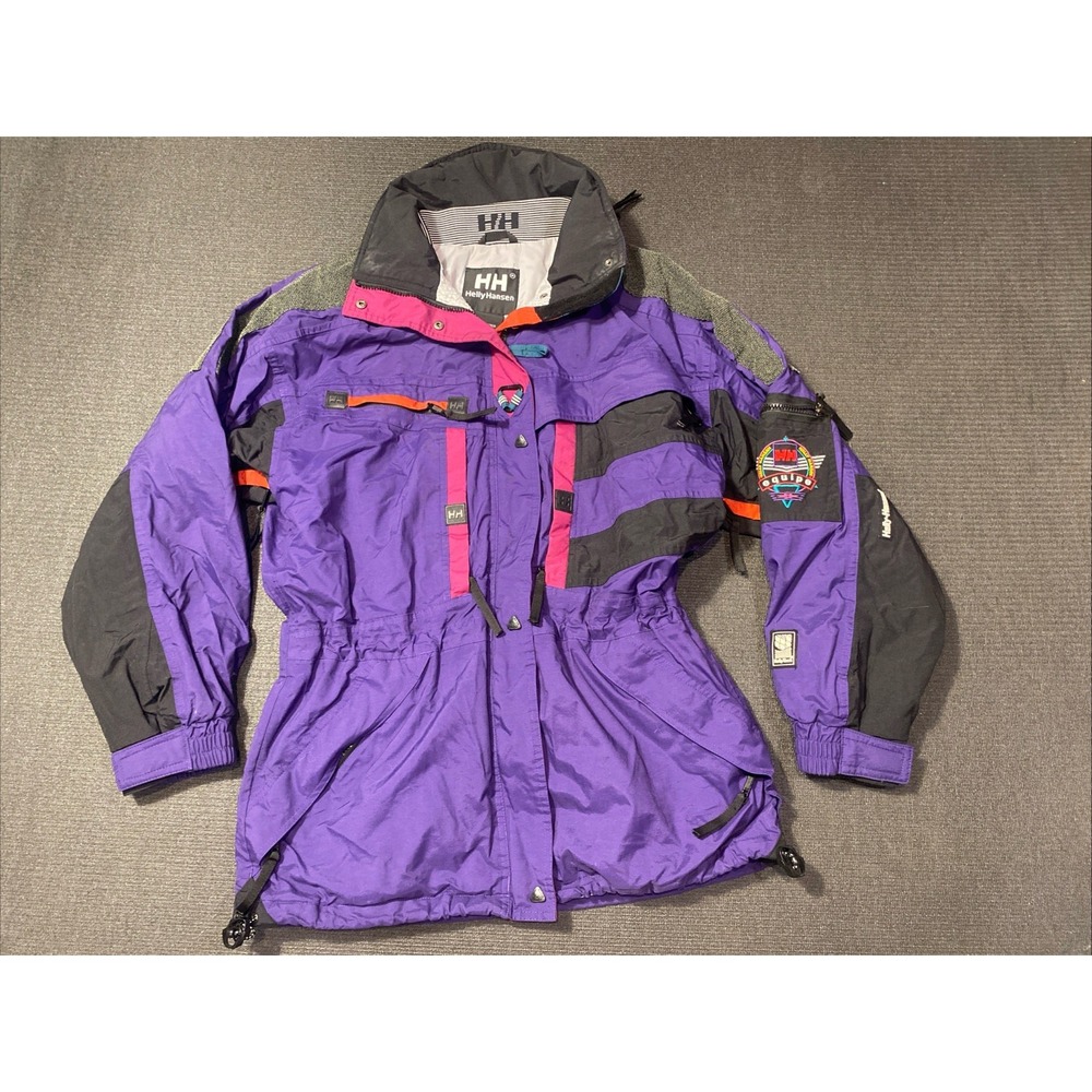 Excellent Vintage Helly Hansen‎ 90's Bold Color block Ski Snowboard Coat Large